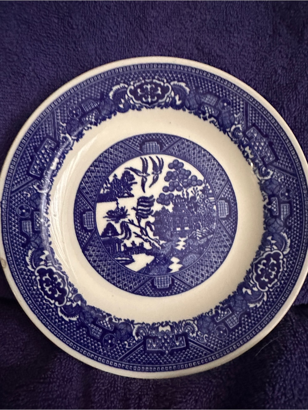 Willow Blue and White Transferware Dinner Plate